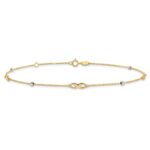 14K Two-Tone Diamond-cut Beads and Infinity Plus Extender - Total Anklet - Image 3