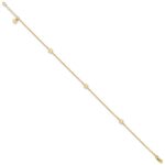14K Flowers 3-Station with Flower Dangle Plus Extender - Total Anklet - Image 2
