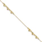 14K Diamond-cut Hearts Plus Extender - Total Anklet