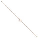 14k Rose Gold Double Strand Chain Twisted Heart Plus Extender - Total Anklet - Image 2