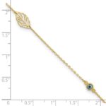 14k Leaf and Glass Eye Bead Plus Extender - Total Anklet - Image 4