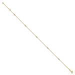 14K Bezel-set CZ 5-Station Plus Extender - Total Anklet - Image 2
