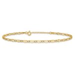14K Polished Fancy Link Chain Plus Extender - Total Anklet - Image 3
