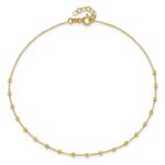 14K Diamond-cut Bead and Chain Plus 0.Extender - Total 9.Anklet - Image 4