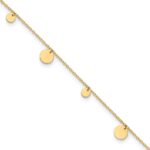 14K Polished Circle Dangles Plus Extender - Total Anklet