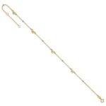 14k Two-tone Polished Diamond-cut Beads and Bows Plus Extender - Total Anklet - Image 5