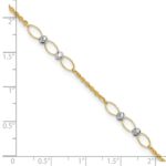 14k Two-tone Oval Links and Mirror Beads Plus Extender - Total Anklet - Image 6