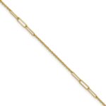 14k Polished Paper Clip and Cable Link Plus Extender - Total Anklet