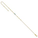 14k Diamond-cut Bead Stations Blue Glass Evil Eye Plus Extender - Total Anklet - Image 5