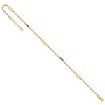 14k Polished Red Corundum Beads and Ovals Plus Extender - Total Anklet - Image 5