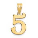 14k Polished Number 5 Pendant