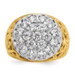 IBGoodman 10k Two-tone Men's Polished Filigree 2 Carat A Quality Diamond Cluster Ring - Image 4
