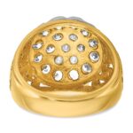 IBGoodman 14k Two-tone Men's Polished Filigree 2 Carat AA Quality Diamond Cluster Ring - Image 7