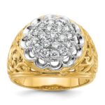 IBGoodman 14k Two-tone Men's Polished Filigree Round Cluster Ring Mounting