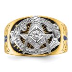 IBGoodman 10k Two-tone Men's Polished and Textured Blue Lodge Master Masonic Ring Mounting - Image 4