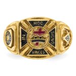 IBGoodman 10k Men's Polished and Textured with Multi-color Enamel Knights Templar Masonic Ring - Image 4