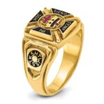 IBGoodman 10k Men's Polished and Textured with Multi-color Enamel Knights Templar Masonic Ring - Image 6