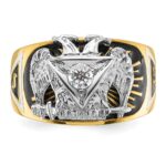 IBGoodman 14k Two-tone Men's Polished and Textured with Multi-color Enamel and Diamond 32nd Degree Scottish Rite Masonic Ring - Image 4