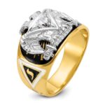 IBGoodman 14k Two-tone Men's Polished and Textured 32nd Degree Scottish Rite Masonic Ring Mounting - Image 6