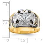IBGoodman 14k Two-tone Men's Polished and Textured with Multi-color Enamel and Diamond 32nd Degree Scottish Rite Masonic Ring - Image 8