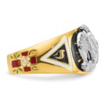 IBGoodman 14k Two-tone Men's Polished and Textured 32nd Degree Scottish Rite Masonic Ring Mounting - Image 7