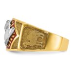 IBGoodman 10k Two-tone Men's Polished and Textured with Multi-color Enamel Masonic Shriner's Ring - Image 3