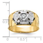 IBGoodman 14k Two-tone Men's Polished and Textured with Multi-color Enamel and Diamond 32nd Degree Scottish Rite Masonic Ring - Image 8