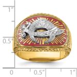 IBGoodman 14k Two-tone Men's Polished and Textured with Multi-color Enamel Masonic Shriner's Ring - Image 3