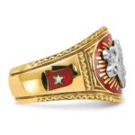IBGoodman 14k Two-tone Men's Polished and Textured with Multi-color Enamel Masonic Shriner's Ring - Image 9