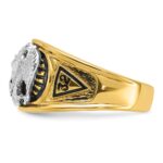 IBGoodman 10k Two-tone Men's Polished and Textured with Black Enamel and Diamond 32nd Degree Scottish Rite Masonic Ring - Image 3