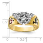 IBGoodman 14k Two-tone Men's Polished with Multi-color Enamel and Diamond Masonic Shriner's Ring - Image 8