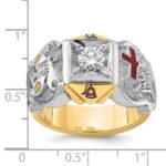 IBGoodman 10k Two-tone Men's Polished and Textured Knights Templar Masonic Shriner's Ring Mounting - Image 8