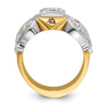 IBGoodman 14k Two-tone Men's Polished and Textured with Multi-color Enamel and Diamond Knights Templar Masonic Shriner's Ring - Image 2