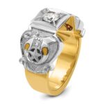 IBGoodman 14k Two-tone Men's Polished and Textured with Multi-color Enamel and Diamond Knights Templar Masonic Shriner's Ring - Image 6
