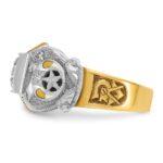 IBGoodman 14k Two-tone Men's Polished and Textured Double Eagle Masonic Shriner's Ring Mounting - Image 3