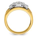 IBGoodman 14k Two-tone Men's Polished and Textured with Multi-color Enamel and Diamond 32nd Degree Scottish Rite Masonic Ring - Image 2