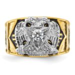 IBGoodman 14k Two-tone Men's Polished and Textured 32nd Degree Scottish Rite Masonic Ring Mounting - Image 6