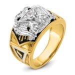 IBGoodman 14k Two-tone Men's Polished and Textured 32nd Degree Scottish Rite Masonic Ring Mounting - Image 8