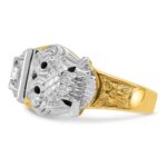 IBGoodman 14k Two-tone Men's Polished and Textured Double Eagle Masonic Shriner's Ring Mounting - Image 5