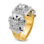 IBGoodman 14k Two-tone Men's Polished and Textured Double Eagle Masonic Shriner's Ring Mounting - Image 8