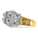 IBGoodman 14k Two-tone Men's Polished and Textured with Black Enamel and Diamond 32nd Degree Scottish Rite Masonic Ring - Image 3