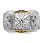 IBGoodman 14k Two-tone Men's Polished and Textured 32nd Degree Scottish Rite Masonic Ring Mounting - Image 4