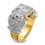 IBGoodman 14k Two-tone Men's Polished and Textured 32nd Degree Scottish Rite Masonic Ring Mounting - Image 6