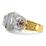 IBGoodman 14k Two-tone Men's Polished and Textured Double Eagle Masonic Shriner's Ring Mounting - Image 3