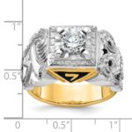 IBGoodman 14k Two-tone Men's Polished and Textured Double Eagle Masonic Shriner's Ring Mounting - Image 8
