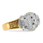 IBGoodman 14k Two-tone Men's Polished and Textured Double Eagle Masonic Shriner's Ring Mounting - Image 7