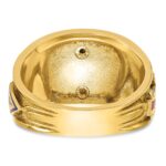 IBGoodman 14k Two-tone Men's Polished and Textured with Multi-color Enamel Active 33rd Degree Masonic Ring - Image 7