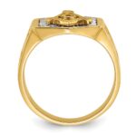 IBGoodman 10k Two-tone Men's Polished and Textured Sun Ray Blue Lodge Master Masonic Ring - Image 2