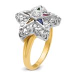 IBGoodman 10k Two-tone Women's Polished and Beaded Eastern Star Masonic Ring Mounting - Image 6