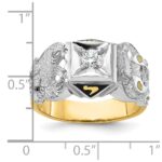 IBGoodman 14k Two-tone Men's Polished and Textured Double Eagle Masonic Shriner's Ring Mounting - Image 3